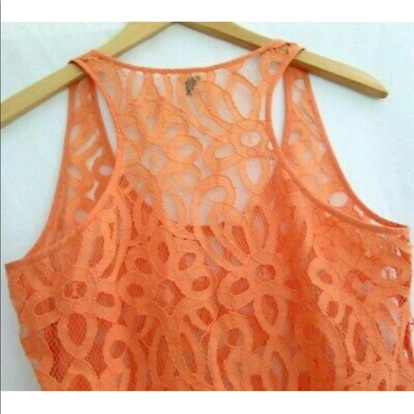 Coral Fossil Floral Lace Mesh Tank Top - Picture 3 of 4